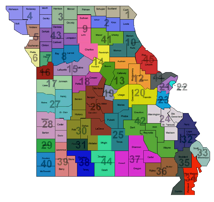 Map of Missouri Judicial Circuits | Map of Missouri County Circuit Courts